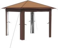 vidaXL Tuinpaviljoen zonder zijwand 2,6 x 2,6 m Beige en bruin