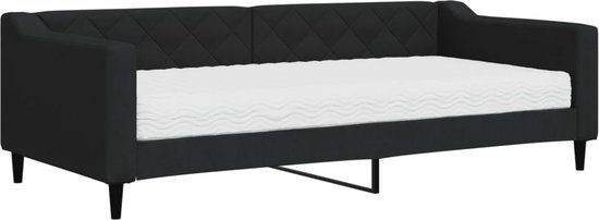 VidaXL Slaapbank Zwart 90x200 cm met Matras