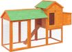 Maisonnette pour poules 193x65x117 cm bois d'épicéa massif marron