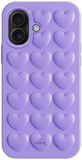 xoxo Wildhearts Heartbreaker Purple telefoonhoesje - Geschikt voor iPhone 16 - Siliconen hoesje met hartjes patroon - Paars