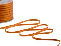Furlanis - Dubbel satijnen lint, Italiaanse stof - donkeroranje, 6 mm x 25 m