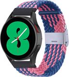 By Qubix Garmin By Qubix Braided Nylon Smartwatch Bandje Blauw/Roze 22mm