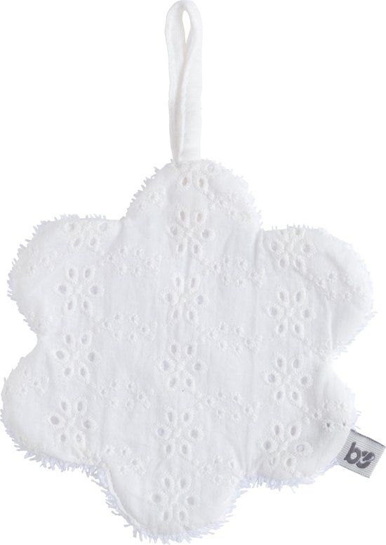 Baby's Only Gebreid speendoekje - Speenknuffel bloem Calm - Wit