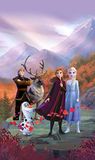 AG Design Elsa Frozen 2 Disney gordijnen met vrienden op een bergdienblad voor de kinderkamer, 140 x 245 cm, kleurrijk