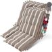 Beautissu Sun-NL Set van 8 Premium Lage Rugleuning Kussen 100x50 cm - Beige Blanc Gestreept