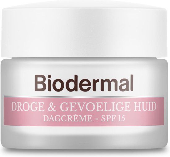 Biodermal Dagcrème Droge & Gevoelige Huid - 50ml - SPF 15 - Hydraterend & Verzachtend