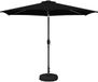 vidaXL Stokparasol Zwart Polyester 296 cm