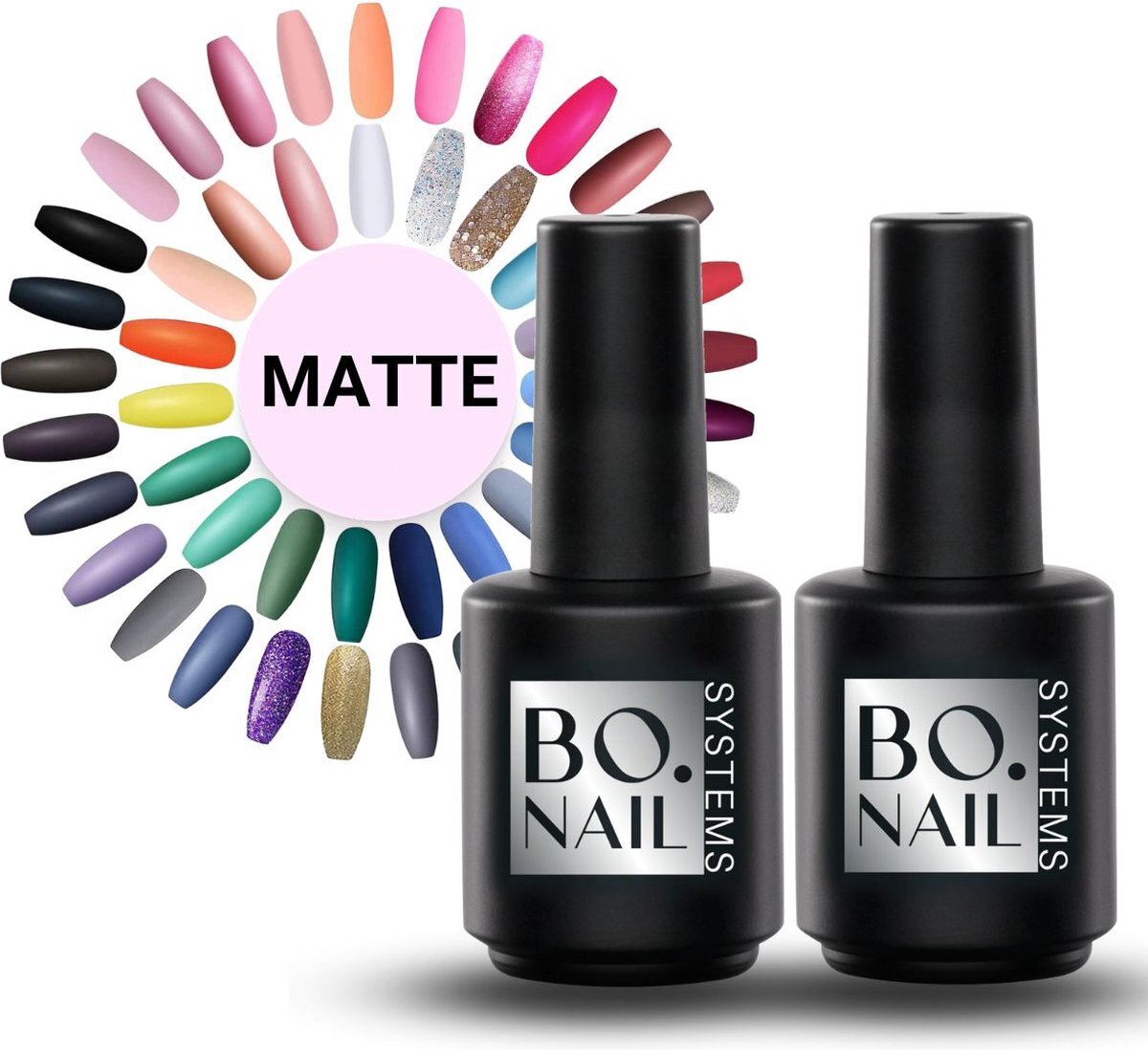 GUAPÀ Base & Top Gel Mat | Matte Top Coat | Base Coat | Gel Nagels | Gellak | Gelpolish Nails | Gellak Transparant | Geschikt voor Acryl, Gel en Polygel nagels | 2 x 15 ml | Base Coat | Top Coat