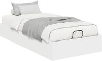 vidaXL Ottoman Bedframe Wit 75,5 x 190 cm Geconstrueerd hout