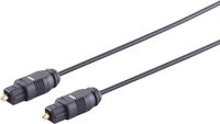 1aTTack.de 1 x glasvezelkabel met 2,2 mm Toslink-stekker, verguld, 1 m