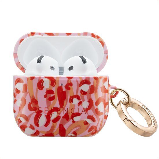 Selencia Case - Hoesje geschikt voor AirPods 4 - Wild Spots Lipstick