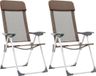 vidaXL Fauteuils de camping 2 pièces pliables aluminium marron
