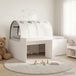 Maison Exclusive - Cadre de lit avec tunnel et étagères, 3 pièces, blanc, fibre de bois