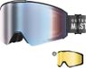 OutdoorMaster Falcon Zeiss - Lunettes de ski, cadre noir, uniforme, ML Bleu Gelé, VLT 18,6 %, pour adultes