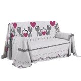 PENSIERI DELICATI Bankhoes 180 x 290 cm, Gemaakt in Italië, 100% Puur Katoen Sprei, Motief: Roze Kittens