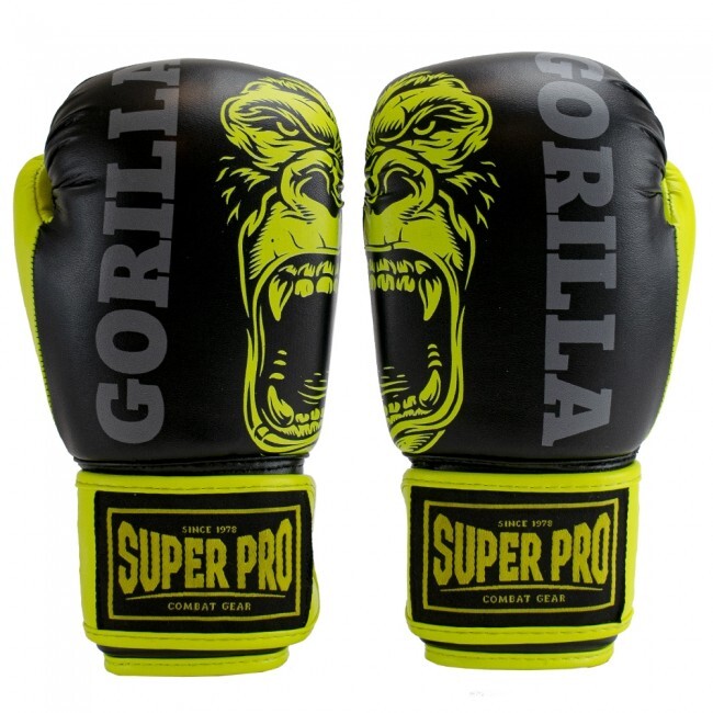 Super Pro Gorilla Kids Bokhandschoenen - Zwart/Geel - 10 oz