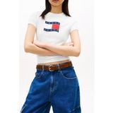 Tommy Hilfiger Tjw Slim Wavy Flag T-shirt Écru