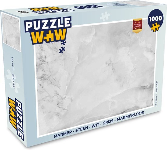 MuchoWow Puzzel Marmer - Steen - Wit - Grijs - Marmerlook - Legpuzzel - Puzzel 1000 stukjes volwassenen - Sinterklaas cadeautjes - Sinterklaas voor grote kinderen