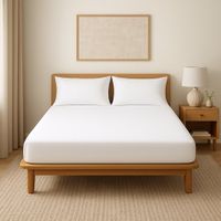 SAPHIRA Molton Hoeslaken - 100% Katoen - Beschermend - 90-200 x 200/220 cm + 30 cm Hoek - Wit