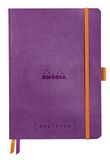 RHODIA 117579C - Soepel Notitieboek Bullet Journal Goalbook Violet - A5 14,8 x 21 cm - Dot Stippen - 240 pagina's - Clairefontaine Wit Papier 90 g/m² - 2 Leeslinten, Elastieksluiting - Imitatieleer