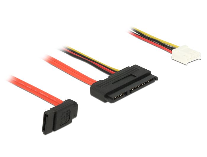 DeLOCK 0.3m SATAIII 7p + Floppy 4p/SATAIII 22p - Rood, Zwart