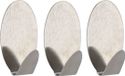 Tendance crochet de plaque ovale - 3 pièces - Acier inoxydable - Argent