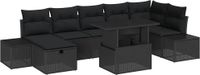 vidaXL Tuinbank - Set - 8 - st - Zwart - poly - rattan