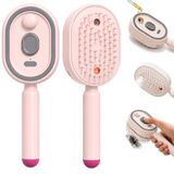 Elektrische stoomkam roze met luchtkussen en spray - oplaadbaar | Antistatische stoom- en spraykam. Oplaadbaar via USB, roze. Ontwart, maakt glad en hydrateert. Massageluchtkussen. Poort
