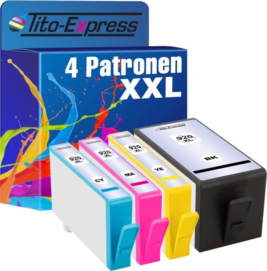 Tito Express PlatinumSerieÂ® 4 XXL cartridges met chip en niveau-indicator compatibel met HP 920 XL HP OfficeJet 6000 6000 draadloze 6000 speciale editie 6500 6500 draadloze 6500 A 6500 A plus 7000 7500 A draadloze 7000 speciale editie