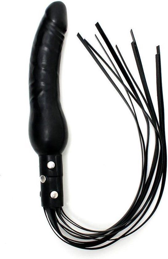 Rimba - Leren Zweep Met Siliconen Dildo