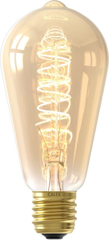 Calex Spiraal Filament LED Lamp - E27 - Goud - 250 lm - Dimbaar