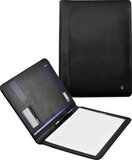 DESQ A4 Writing Pad - Black Faux Leather - Includes 20-Sheet Pad