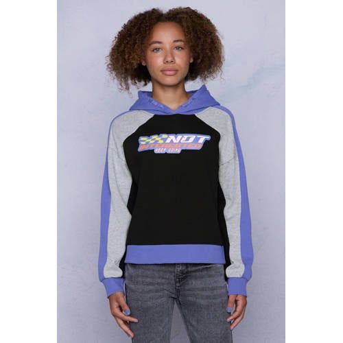 Coolcat Colourblock Hoodie Nathalia Not Interested Print