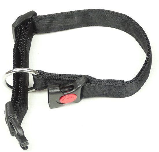 merkloos Halsband Nylon met zachte voering en snelsluiting 15 mm x 25-35 cm Rood