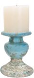 Creative Co-Op Grote Verweerde Terracotta Kaarsenhouder, Blauw