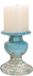 Creative Co-Op Grote Verweerde Terracotta Kaarsenhouder, Blauw