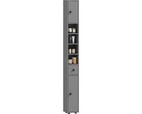 Kleankin Badkamerkast op de vloer - Spaanplaat - 20L x 20B x 180H cm - Grijs
