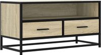 vidaXL Tv-meubel 80x34,5x40 cm bewerkt hout metaal sonoma eikenkleurig