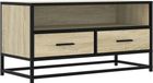 vidaXL Tv-meubel 80x34,5x40 cm bewerkt hout metaal sonoma eikenkleurig
