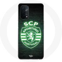 Maniacase Hoesje voor Oppo A74 5G scp sportief portugal lichtgevende zwarte achtergrond