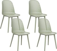 EMORY - Eetkamerstoelen set 4 - Groen - Synthetisch