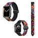 Apple Watch Bracelet de montre 22 mm (38/40/41/42/44/45 mm) en silicone et cuir véritable : fleurs colorées