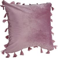 QUVIO Kussensloop met franjes - 45 x 45 cm - Roze