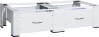 vidaXL Wasmachine- en drogerverhoger dubbel met lades wit