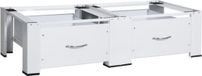 vidaXL Wasmachine- en drogerverhoger dubbel met lades wit