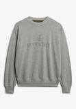 Superdry British Design sweatshirt met ronde hals en relaxte pasvorm voor dames in grey marl.
