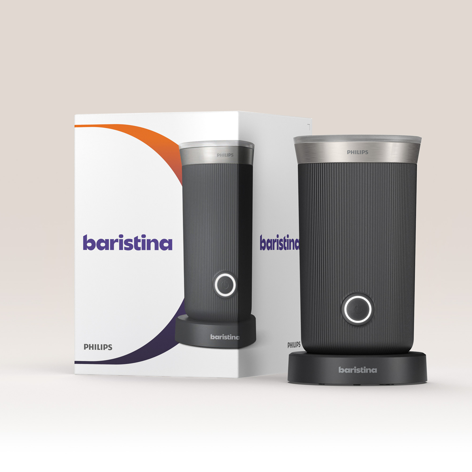 Philips Baristina Melkopschuimer Zwart