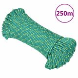 vidaXL Boottouw 3 mm 250 m Polypropyleen Groen