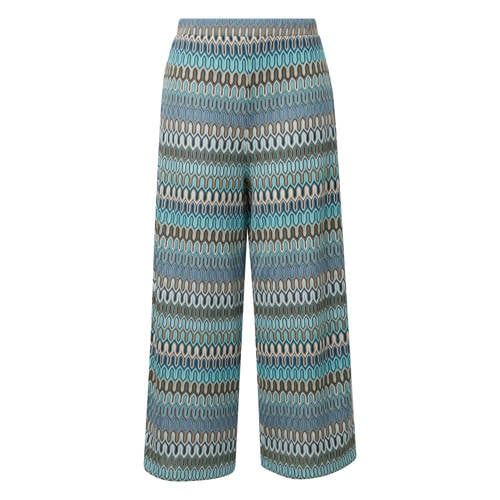 Comma Wide Leg Trousers with All Over Print - Multi