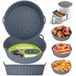 Alyvisun Air Fryer Silicone Pot, 3 Stuks Airfryer Pan Liners Herbruikbare Heteluchtfriteuse Mand Rond Tray Rack Accessoires Basket voor Air Fryers, Magnetron, Oven (Grijs)